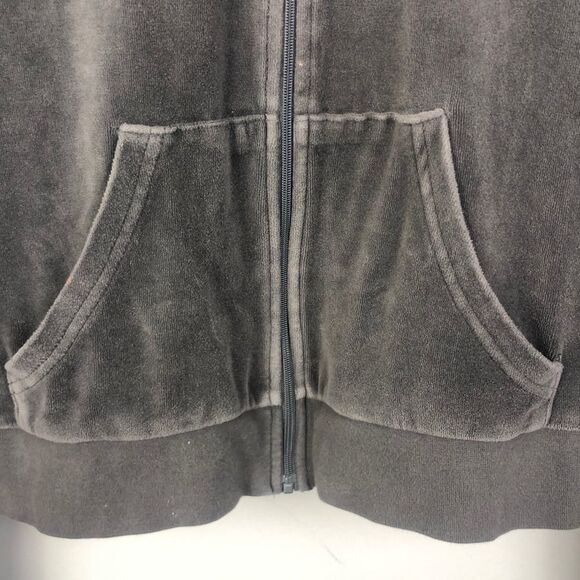 JUICY COUTURE | Velour Zip Up Jacket Gray Y2K Lg - Picture 4 of 12